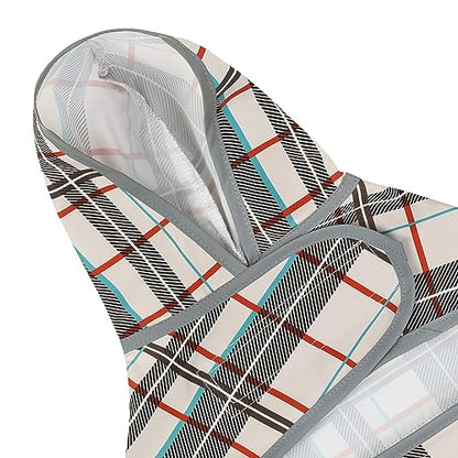 Dog Raincoat, Waterproof Dog Rain Jacket with Hood, Adjustable Rain Coat Poncho with Reflective Strips & Leash Hole for Large Medium Small Dogs Puppies, Lightweight Pet Clothes - color: Khaki Plaid, size: Large