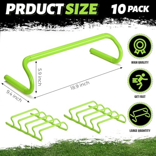Wettarn 10 Pcs Speed Agility Training Hurdles Detachable Durable Hurdle Agility Plyometric and All Purpose Speed Training Equipment for Athletes Soccer Basketball - color: Green, size: 6 Inch