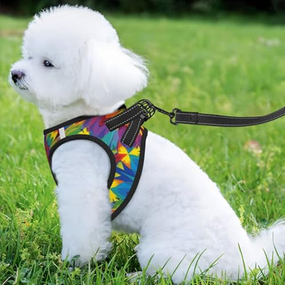 Adjustable Cat Dog Harness Vest, Spiral Tie Dye Abstract Rainbow Swirl Art, Breathable No Pull Escape Proof Design, Universal Fit for Puppies Cats Training - color: Style (522), size: Large