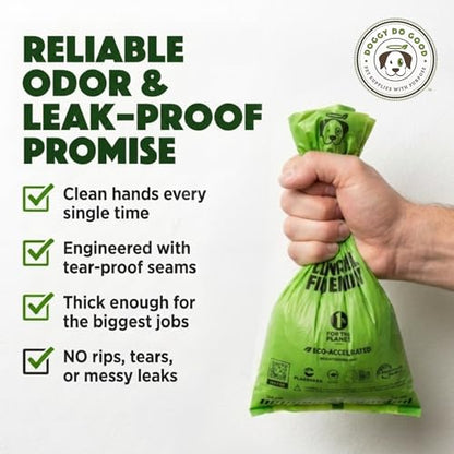 Doggy Do Good - 360 Count, Heavy Duty Poop Bags for Dogs - Standard Size - Dog Waste Bags Made with 50% Recycled Plastic + 15% Biobased Material - Landfill-Friendly, Unscented, Leak-Proof - size: 1 Count (Pack of 360)