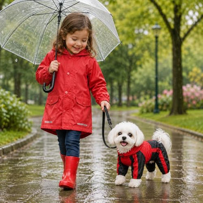 Pet Apparel Large Dog Clothing Raincoat Pet Clothes Rain Coat For Big Large Dogs Red Green Waterproof (L-S, Red) - color: Red, size: L-S (Medium Dog ~30lbs)
