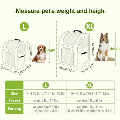 pecute Cat Backpack Breathable, Cat Carrier Backpack Expandable - color: Black, size: 12.6"L x 10.2"W x 16.5"H