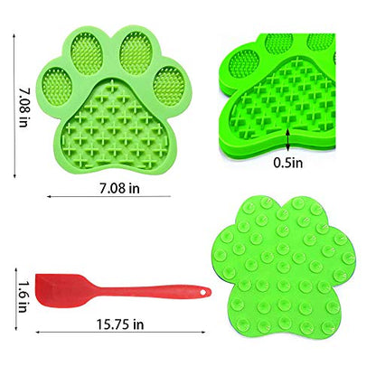Dog Licking Mat for Anxiet Peanut Butter Slow Feeder Bowls Licking Pad with Strong Suction to Wall for Pet Bathing,Grooming,and Training (Green) - color: Green-mat
