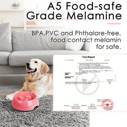 Super Design Slow Feeder Dog Bowl, 1.5 Cup, Nonslip, Heat-Resistant, Suitable for Medium to Large Dogs - color: Rose, size: L