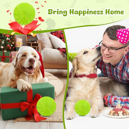 Indestructible Squeaky Dog Balls for Aggressive Chewers, Interactive Dog Toys to Keep Them Busy, Dog Chew Toys for Aggressive Chewers, Rubber Squeaky Balls for Dogs to Relieves Anxiety - color: Green