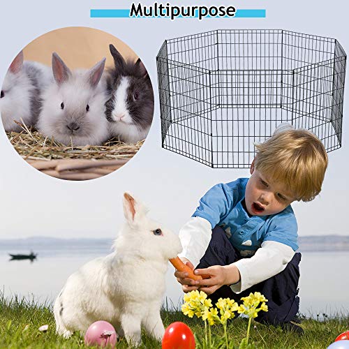 Puppy Playpen Dog Fence Pet Playpen 8 Panel Metal Portable Foldable Indoor Outdoor Pet Exercise Pen Animal Wire Yard Crate Kennel Pets Playpen for Small Medium Large Dogs - size: 30"x8 Panels