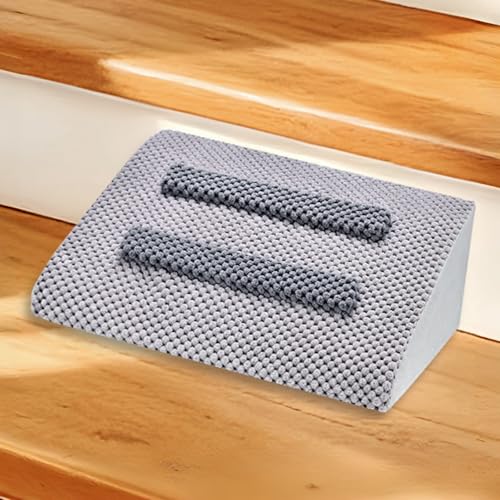 Dog Ramp for Stairs with Anti-Slip Bump for Small & Senior Dogs and Cats – Stair Wedges for Dogs with Gentle Slope, Pet Ramp with Washable Cover & Self-Sticky Pads for Safe Climbing (Gray, 1 Pack) - size: Gray 1-Pack