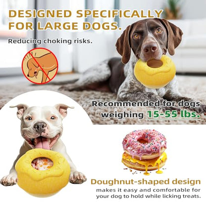 Durable Frozen Dog Chew Toy for Aggressive Chewers,Interactive Treat Dispensing Toy for Crate Training & Mood Calming, Simple & Convenient to Clean,for Medium & Large Breed Dogs - color: Donut Shape