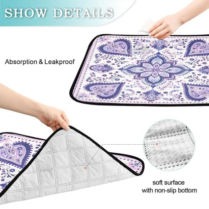 Qilmy Mandala Pet Mat, Waterproof Reusable Dog Training Pad Anti-Slip Pet Creat Pad for Small Medium Large Dogs and Cats - size: Medium+Large