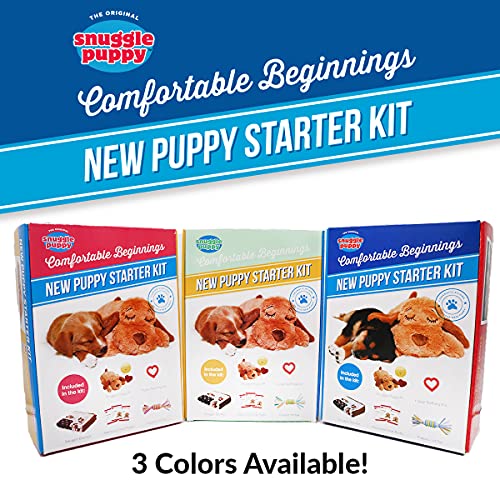 SmartPetLove Original Snuggle Puppy Essentials Starter Kit - Heartbeat Puppy for Dogs - Calming Aid with 3 Heat Packs, Puppy Teething Toy, Dog Chew Toy and Dog Blanket - color: Blue