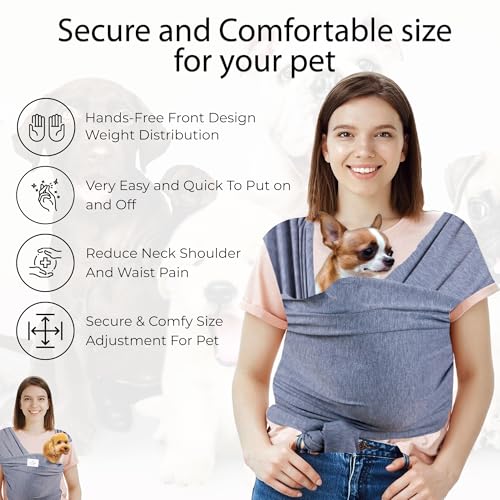Sling Carrier for Small Dogs and Cats, Cat Carrier Pouch, Puppy Sling, Dog Chest Wrap, Cat Wraps, Comfortable, Weight-Distributing Pet Sling, Travel and Daily Use (Black)- Olsalv (Pink) - color: Pink