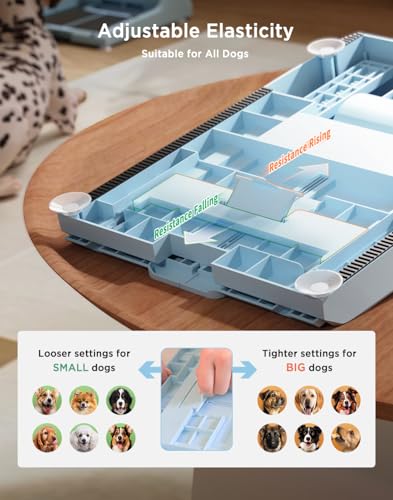 Dog Nail File Toy with 2 Dog Treat Puzzle, Interactive Dog Enrichment Toys for IQ Training, Dog Scratch Pad for Nails, Slow Feeder and 2 Level in 1 Dog Puzzle, Strong Anti-Slip Strips