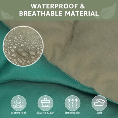 SCENEREAL Outdoor Dog Bed - Waterproof Reversible Leaf Mat 43x26, Portable Foldable Pet Bed for Small/Medium Dogs & Cats, All-Weather for Camping & Travel