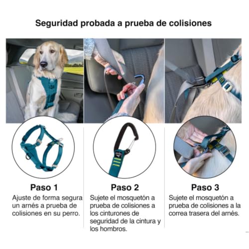 Kurgo Enhanced Strength Tru-Fit Dog Car Harness - Pet Travel Safety Harness - Crash Test Certified Fit - Five Point Adjustment - Secure Buckle - Padded Chest - Ink Blue - Large