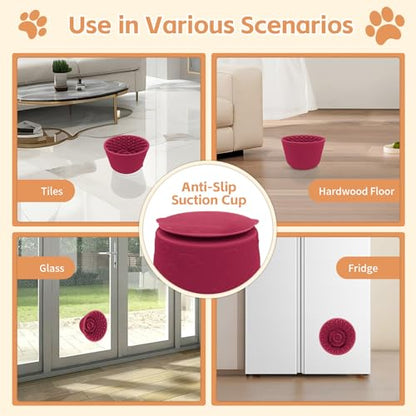 Dog Lick Bowl,Anxiety Relief Non-Slip Silicone Treat Bowl,Durable Anti-Choking Long-Lasting Enrichment Slow Feeder Licking Mat for Small Medium Large Breed,Freezable BPA Free Silicone Dishwasher Safe - color: Red, size: M-L