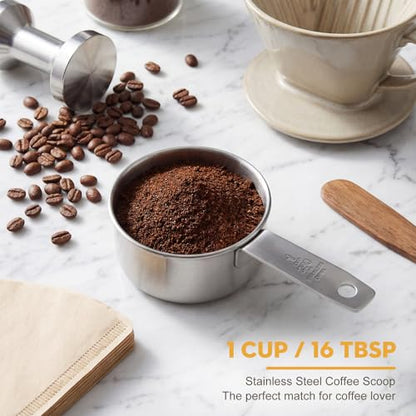 4Pcs 1 Cup Measuring Cup,Stainless Steel Measure Cups Metal Scoops for Wet and Dry Ingredients, Great Kitchen Gadgets for Cooking (1 Cup) - size: 1 Cup