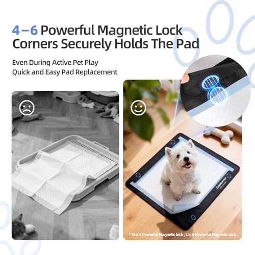 Pee Pad Holder,Folded Non-Slip for Potty Tray with Magnetic Lock,M:24"x28" | Magnetic closure,water-absorbent,easy to clean,easy to carry and fold - size: L: 24" x 28"