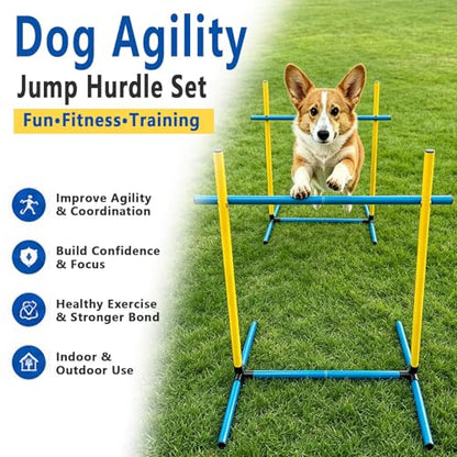 2-Pack Dog Agility Hurdle Set, Adjustable PVC Jump Bars for Small & Medium Dogs - color: SLV-Hurdle 2