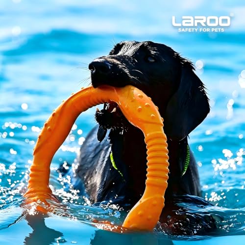 LaRoo Dog Ring Toy, Durable Soft Flying Disc for Throwing Catching Grabbing, Water Floating Dog Training Fetch Ring for Medium Large Breeds, Outdoor (Green/11.8Inch) - color: Green-L
