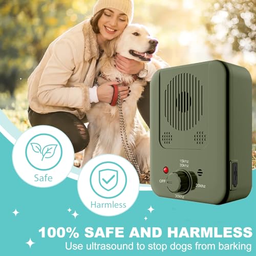 Anti Barking Device, Dog Barking Control Device for Dogs, Dog Barking Deterrent Devices, Ultrasonic Dog Barking Silencer for All Dogs Indoor Outdoor, Bark Box Stop Dog from Barking (Green)