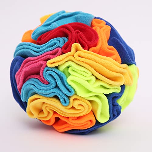 Ablechien Snuffle Ball - Snuffle Ball for Small Dogs, Interactive Dog Toys to Keep Them Busy, Puppy Dog Puzzle Toy with Storage Bag Machine Washable - color: Rainbow Ball, size: Small