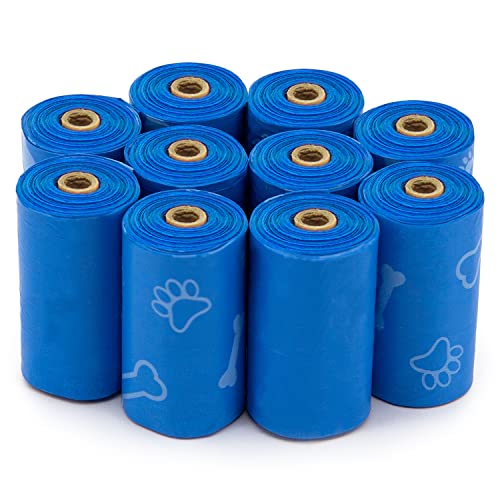 Best Pet Supplies Dog Poop Bags for Waste Refuse Cleanup, Doggy Roll Replacements for Outdoor Puppy Walking and Travel, Leak Proof and Tear Resistant, Thick Plastic - Blue (Unscented), 150 Bags - color: Blue (Unscented), size: 150 Bags