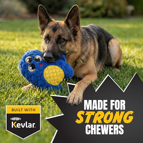 Bite Force - Durable & Strong Dog Toy Blue Furocious Frank Monster with Squeaker, Kevlar-Reinforced Seams for Aggressive chewers. - color: Medium - Furocious Frank