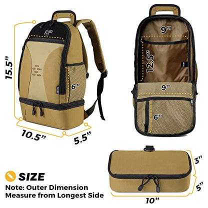 DBTAC Tactical Pet Backpack for Small Dogs & Cats - Compact Travel Bag with Insulated Pocket & 1x Detachable Food Container Included | Outdoor Hiking, Road Trip, Airplane Approved (Brown) - color: Brown