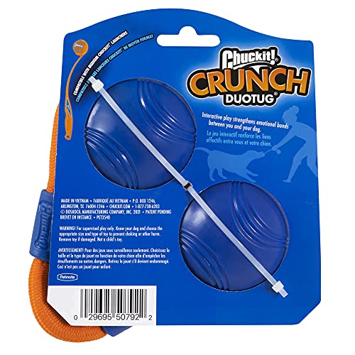 Chuckit! Crunch Ball Dog Toy, Medium, Duo Tug, for All Breed Sizes (Pack of 12) - size: Medium (Pack of 12)
