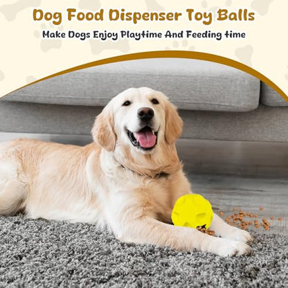 Interactive Dog Puzzle Toys for Boredom, Dogs Enrichment Toys to Keep Them Busy, Dog Treat Balls for Large Dogs, Tough Treat Dispensing Dog Toys - color: Yellow