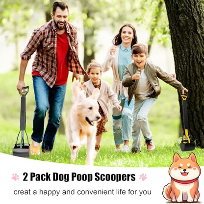 ienjoyed 2-Pack Pooper Scooper for Large Small Dogs Heavy Duty, 32" Long Handle Poop Scoop for Yard, Grass, Gravel, Dog Poop Grabber with High Strength Material and Durable Spring - size: 32 inches(2-Pieces)