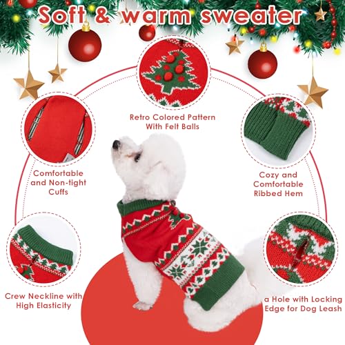 LUBOT NEW Ugly Christmas Sweaters for Puppy Cute Funny Wintertime and Holiday Parties Knitted Pullover Sweater Small Dog Tree X-Small - color: RedTree, size: X-Small