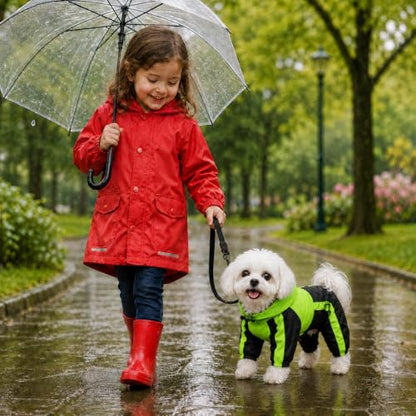 Lovelonglong Dog Hooded Raincoat, Small Dog Rain Jacket Poncho Waterproof Clothes with Hood Breathable 4 Feet Four Legs Rain Coats for Small Medium Large Pet Dogs Green S - color: Green, size: S (Small Dog ~7lbs)