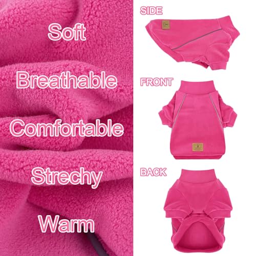 XPUDAC 4 Pack Dog Sweaters Fleece Dog Sweatshirt Winter Pet Clothes for Small Medium Dogs Boy Girl Pullover Puppy Christmas Outfits Cat Apparel, Purple, Light Pink, Hot Pink, Red, XS - color: Purple, Light Pink, Hot Pink, Red, size: X-Small(Chest-12.2")