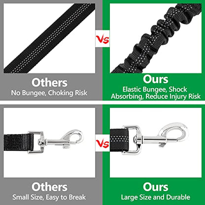 Plutus Pet Dog Seat Belt for Car Headrest, Reflective and Adjustable Restraint with Elastic Bungee for Safety, Vehicle Seatbelt Harness for Small Medium Large Dogs and Cats - color: Gray