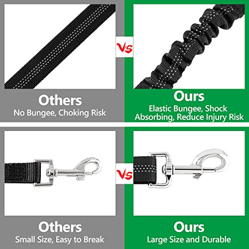Plutus Pet Dog Seat Belt for Car Headrest, Reflective and Adjustable Restraint with Elastic Bungee for Safety, Vehicle Seatbelt Harness for Small Medium Large Dogs and Cats - color: Blue