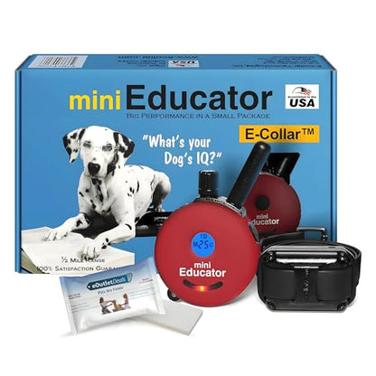 E-Collar ET-300 / ET-302 Dog Training Collar System with Remote - 1/2 Mile Range - Waterproof, Vibration, Sensation - Includes eOutletDeals Pet Towel (1 Dog System - ET-300 RED) - size: 1 Dog System - ET-300 RED