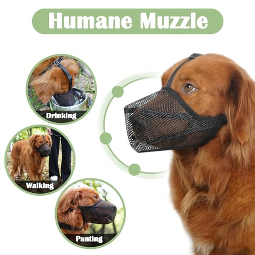 Mayerzon Dog Muzzle, Soft Mesh Muzzle for Small Medium Large Dogs Anti Bite Scavenging, Breathable Adjustable Mouth Guard for German Shepherd Labrador Golden Retriever in Grooming Walking Vet Visits - size: XS [Snout Cir: 7.5"-8.25"]