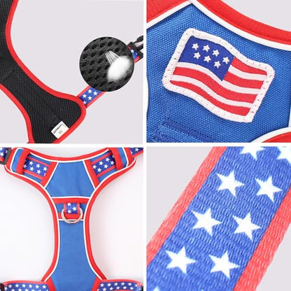 Medium Dog Harness, No Pull Pet Vest with Neck Buckle for Easy On Off, Breathable Walking Harness for French Bulldog, Corgi, Beagle, Padded with Sturdy Handle, 2 Tactical Leash Clips (M Size) - size: Medium