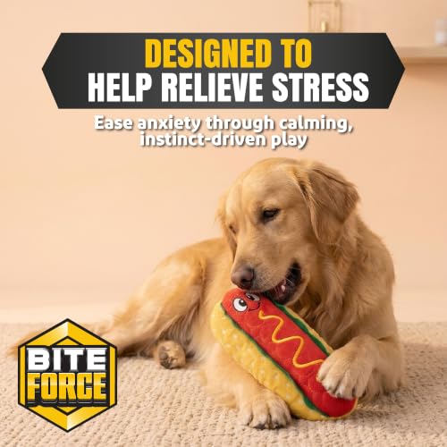 Bite Force - Durable & Strong Dog Toy Wieny Wiggle with Squeaker, Kevlar-Reinforced Seams for Aggressive chewers- red. - color: Regular - Wieny Wiggle