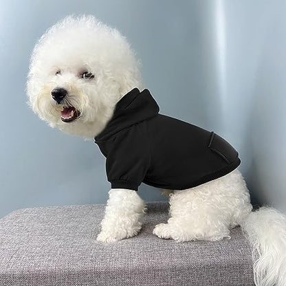 Idepet Pet Dog Hoodies Dog Clothes for Small Dogs Vest Chihuahua Clothes Warm Coat Jacket Autumn Puppy Outfits Cats Dogs Clothing(M,Black) - color: Black, size: Medium