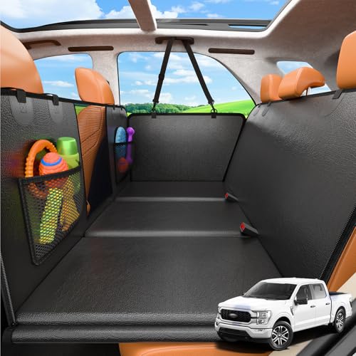 URPOWER 2026 Upgraded Back Seat Extender for Dogs - Large Hard Bottom Dog Car Seat Cover Holds 550lbs, Waterproof Dog Hammock Pet Bed with High-Density Foam Non-Slip Backseat Protector - color: Matte Black, size: XL - Full Size Crew Cab Truck