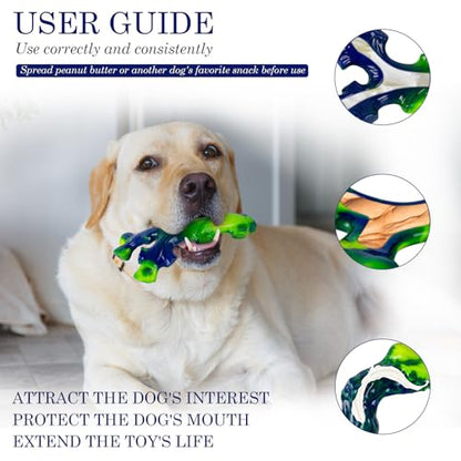 Frienhund 3-Pack Indestructible Nylon Dog Chew Toys for Aggressive Chewers - Long-Lasting Durable Bone-Shaped Toys, Large Breed Dogs, Tough Puppy Teeth Enrichment - color: Green-3-Pack