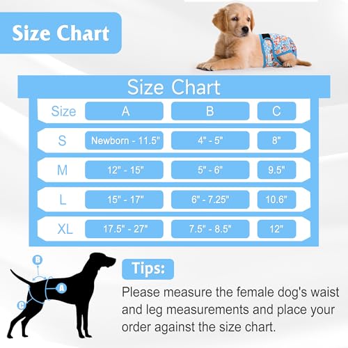 Reusable Female Dog Diaper, Highly Absorbent Doggie Diapers for Female Dogs, Dog Diapers Female X-Large - size: X-Large