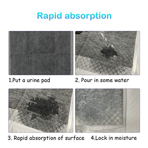 100 Pcs Disposable Rabbit Pee Pads,Pet Pees Pad Cage Black Carbon Liner,Super Absorbent Leak Proof Cushion Reduce Odor Bunny Training Accessories for Kitten Puppy Hamsters Hedgehog - size: 【13.0 x 18.0 in】