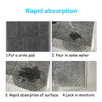 100 Pcs Disposable Rabbit Pee Pads,Pet Pees Pad Cage Black Carbon Liner,Super Absorbent Leak Proof Cushion Reduce Odor Bunny Training Accessories for Kitten Puppy Hamsters Hedgehog - size: 【13.0 x 18.0 in】