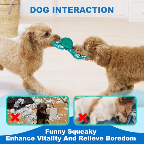 Dog Chew Toys,Puppy Teeth Chew Toys Durable Rubber Material Turtle Shape Dog Toys with 2 Tennis Ball (Green) - color: Green