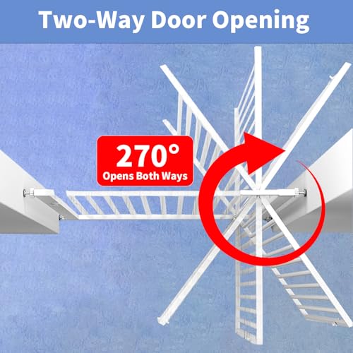 55.1 Inch Extra Tall Pet Gate, 29.92"- 43" Adjustable Dog Gates | Pressure Mounted, Walk Through, Cat Gate, No Drilling, Narrow Slat, Heavy-duty Steel, For Doorways, Stairs, Hallway, Kitchen - color: White