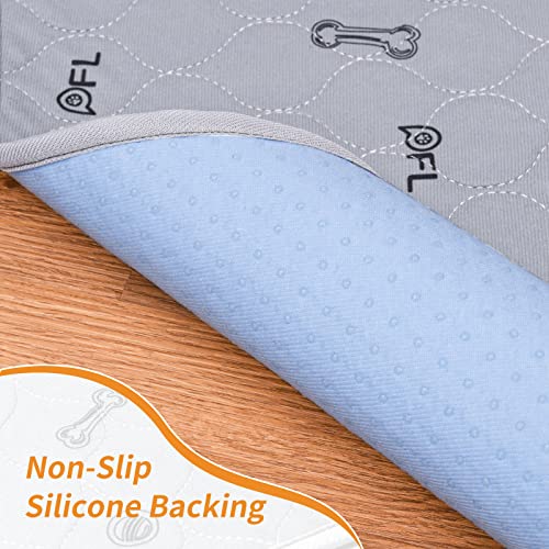 Washable Pee Pads for Dogs: 24x36 Reusable Puppy Pads, Absorbent Whelping Mats with Non-Slip Bottom Waterproof Bone Print - size: 24X36" (Pack of 2)