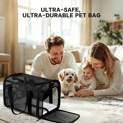 Cat Carrier, Soft-Sided Pet Carrier Bag, Breathable Mesh, Black (Black, 20 * 13 * 13) - color: black, size: 20*13*13